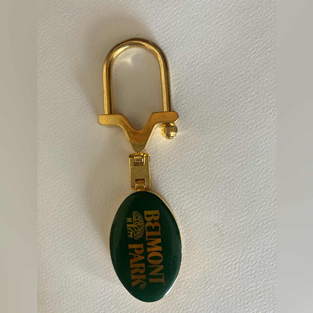 Belmont Park Gold and Green Keychain